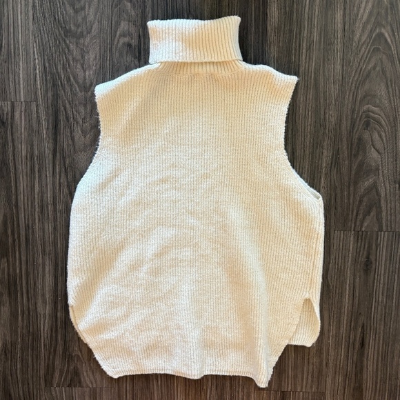 Double Zero Womens White Sleeveless Turtleneck Top Sweater - Picture 4 of 6